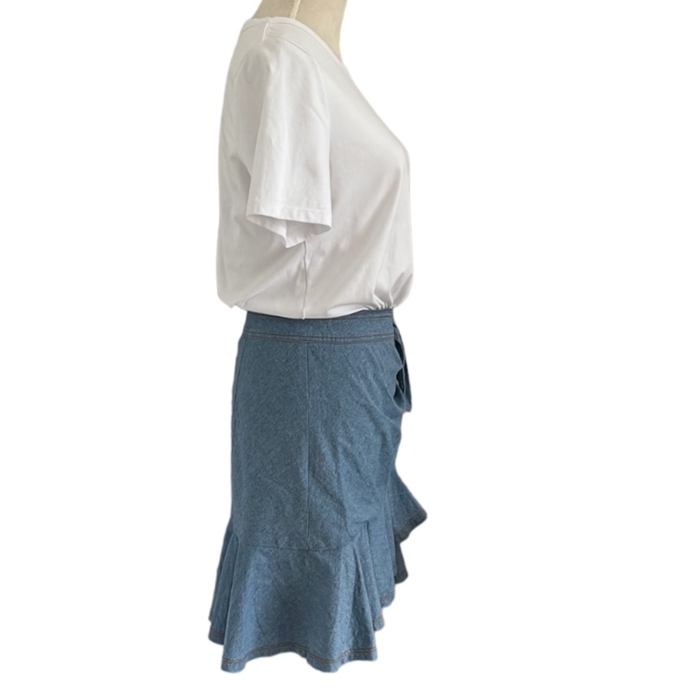 Veronica Beard Blue Ruffled Mini Dress - Picture 5 of 14